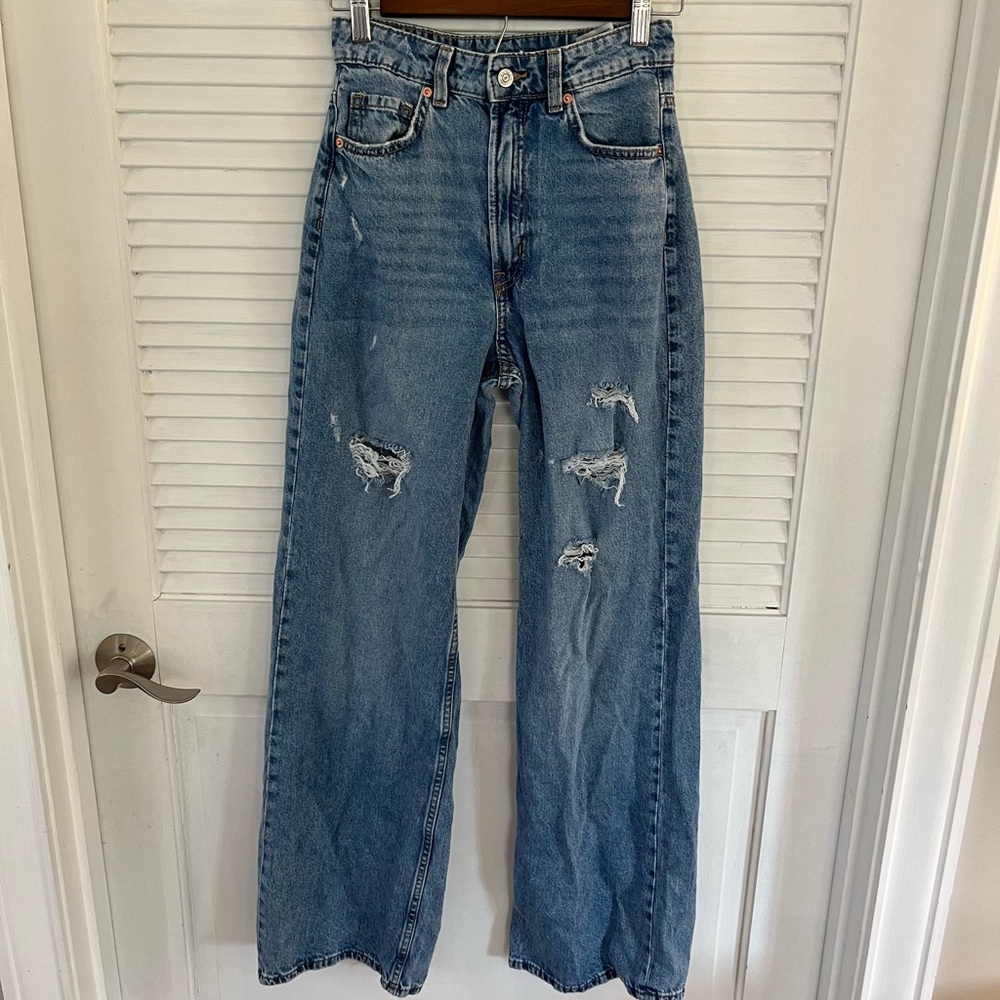 H&M wide leg jeans size 2
